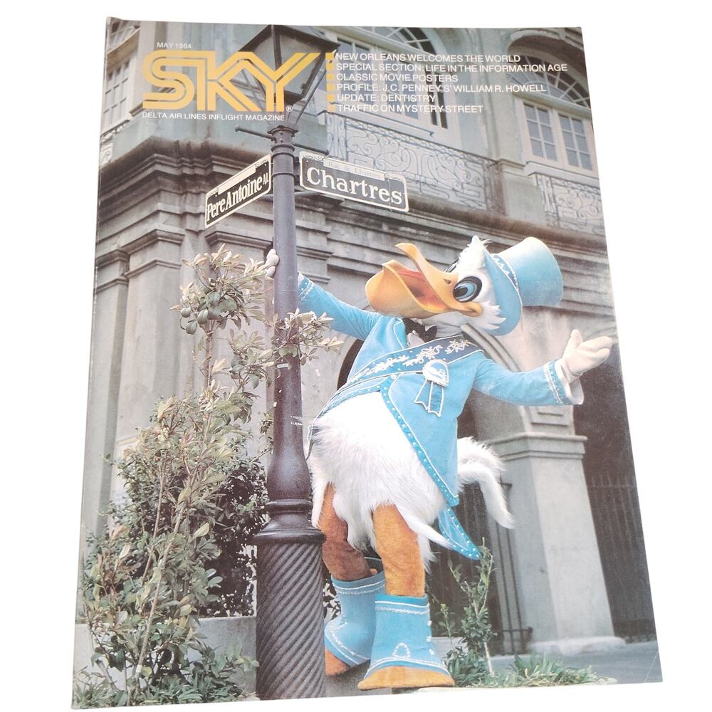 Delta Sky In-Flight Magazine May 1984 Donald Duck, Texas, Colorado, NCAA Tennis
